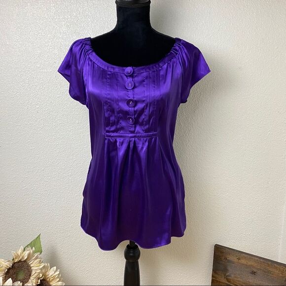 Purple Nicole Miller Blouse - Size 6 - Picture 1 of 8